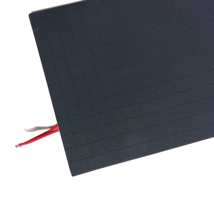 200C Insulated Black Silicone Rubber Heater Pad Flexible Silicone Rubber Heating Plate